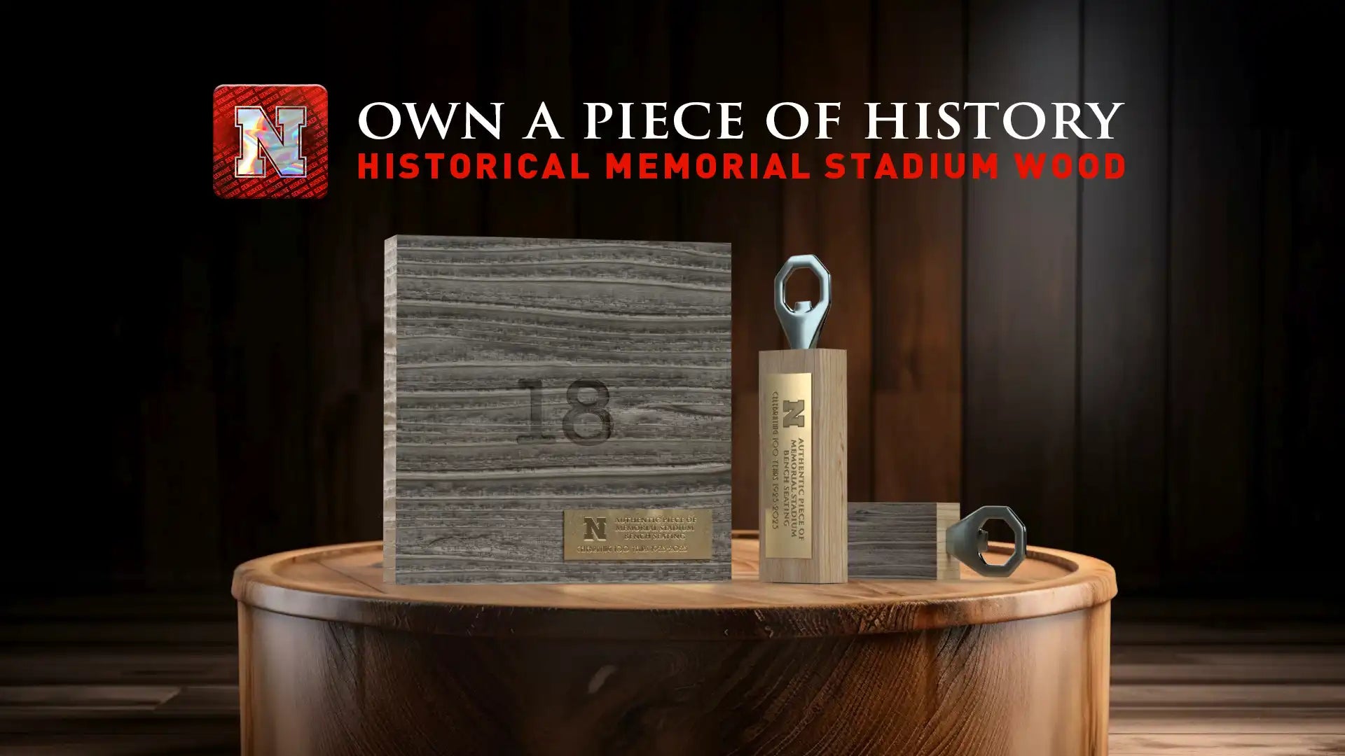 Own a piece of history with these products made from genuine memorial stadium wood.
