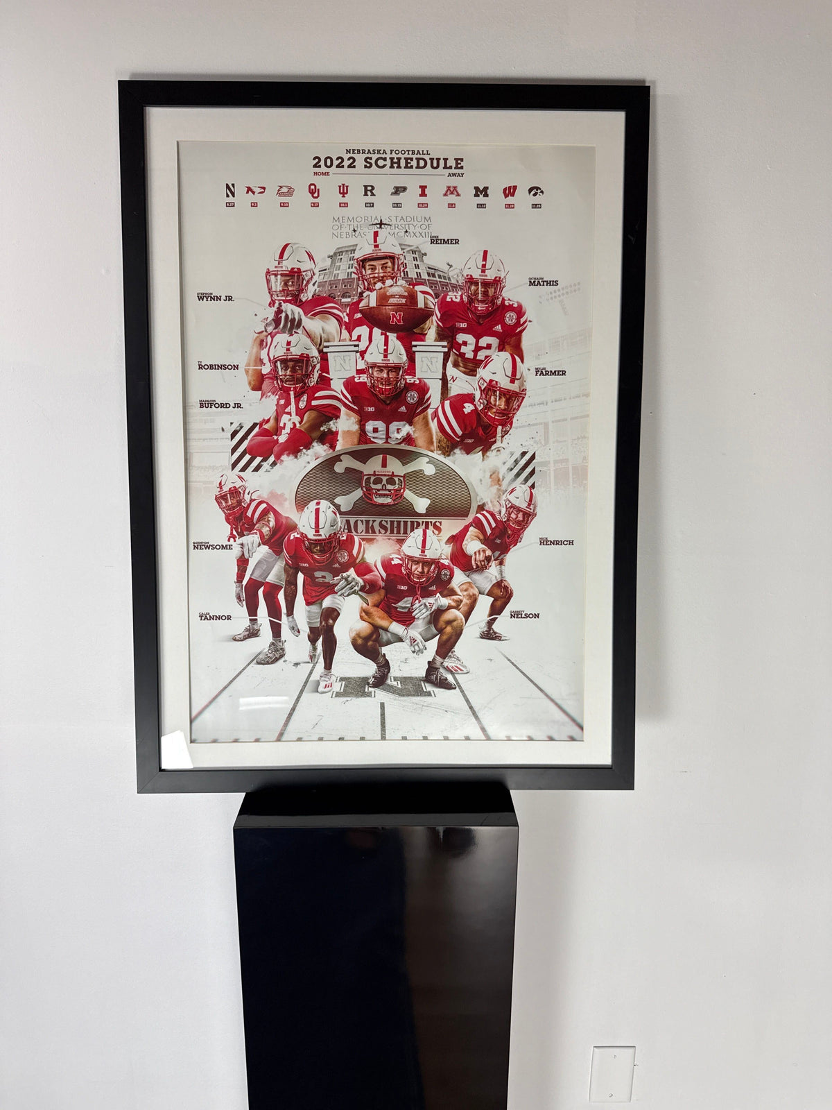 Nebraska Football 2022 Schedule Poster
