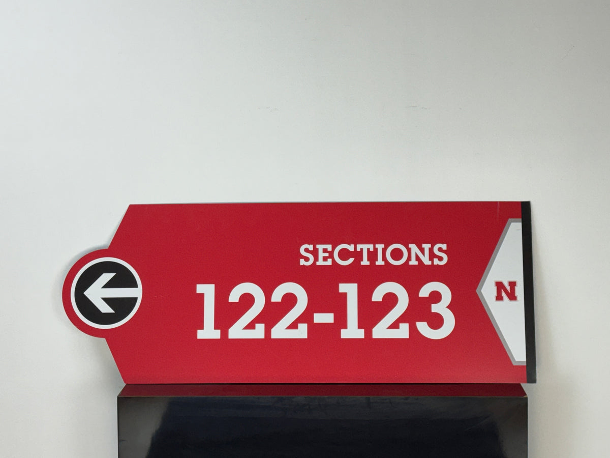 Sections 122-123 Directional Sign, Red, view 1 of 2
