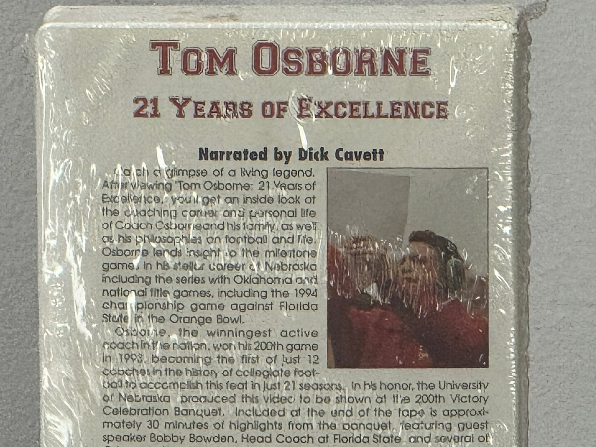 Tom Osborne: 21 Years of Excellence, Sealed VHS, view 5 of 5