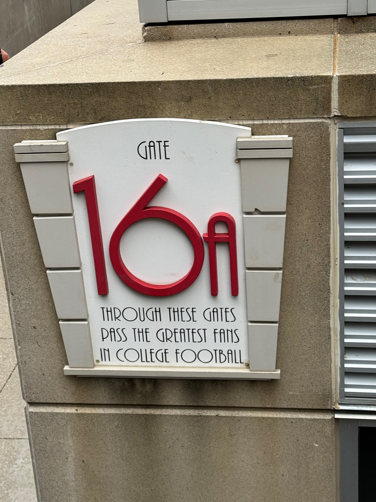 Memorial Stadium Gate 16A Portal Sign, view 1 of 1